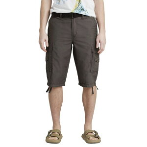 ���j�I���x�C �����Y �{�g���X �n�[�t�p���c�E�V���[�c �V���[�g�p���c Men's UNIONBAY Cordova Messenger Belted Cargo Shorts Flint