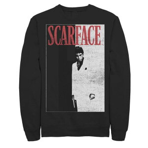 �A�j���L�����N�^�[ �����Y �g�b�v�X T�V���c �X�E�F�b�g Licensed Character Men'scarface Distressed Movie Poster Photo Sweatshirt Black �u���b�N