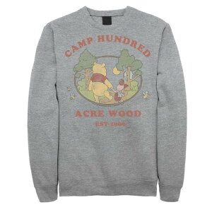 �f�B�Y�j�[ �����Y �g�b�v�X T�V���c �X�E�F�b�g Disney's Winnie The Pooh & Piglet Men's Walking Camp 100 Acre Wood Sweatshirt Athletic Heather �w�U�[