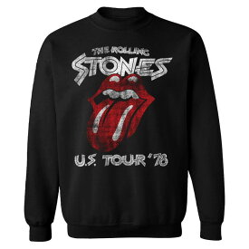 アニメキャラクター メンズ トップス Tシャツ スウェット Licensed Character Men's Rolling Stones US Tour 78 Sweatshirt Black ブラック