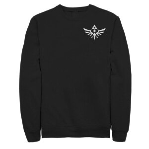 �A�j���L�����N�^�[ �����Y �g�b�v�X T�V���c �X�E�F�b�g �t���[�X �O���t�B�b�N Licensed Character Men's Nintendo Zelda Hyrule Crestriforce Faux Pocket Fleece Graphic Sweatshirt Black �u���b�N