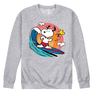 �A�j���L�����N�^�[ �����Y �g�b�v�X T�V���c �X�E�F�b�g �O���t�B�b�N Licensed Character Men's Peanutsnoopy Woodstock Surfingraphic Sweatshirt Gray �O���[
