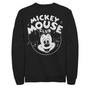�f�B�Y�j�[ �����Y �g�b�v�X T�V���c �g�[�� �t���[�X �O���t�B�b�N Disney's Mickey Mouse Big & Tall 100 Years Mickey Clubadge Graphic Fleece Black �u���b�N