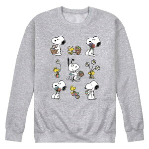 �A�j���L�����N�^�[ �����Y �g�b�v�X T�V���c �X�E�F�b�g �t���[�X Licensed Character Men's Peanutsnoopy Woodstock Spring Fleece Sweatshirt Heather Gray �O���[