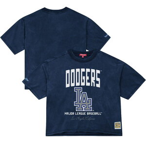 �~�b�`�F��&�l�X ���f�B�[�X �g�b�v�X T�V���c �N���b�v�h Women's Mitchell & Ness Blue Los Angeles Dodgers Cooperstown Cropped Boxy T-Shirt Lad Blue �u���[