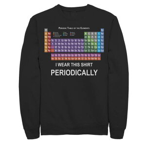 �A�j���L�����N�^�[ �����Y �g�b�v�X T�V���c �t���[�X �O���t�B�b�N Licensed Character Men's Periodic Table Of Elements Chemistry Humor Fleece Graphic Pullover Black �u���b�N