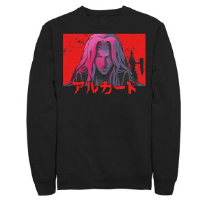 �A�j���L�����N�^�[ �����Y �g�b�v�X T�V���c �X�E�F�b�g Licensed Character Men's Netflix Castlevanialucard Portrait Sweatshirt Black �u���b�N