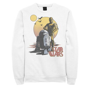 �A�j���L�����N�^�[ �����Y �g�b�v�X T�V���c �X�E�F�b�g Licensed Character Men'star Wars C-3PO And R2-D2 On Tatooine Retro Portrait Sweatshirt White �z���C�g