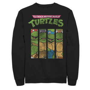 �j�R���f�I�� �����Y �g�b�v�X T�V���c �X�E�F�b�g �t���[�X Men's Nickelodeon Teenage Mutant Ninja Turtles Face Panels Fleece Sweatshirt Black �u���b�N