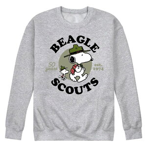 �A�j���L�����N�^�[ �����Y �g�b�v�X T�V���c �X�E�F�b�g �t���[�X Licensed Character Men's Peanuts Beagle Scout Snoopy Woodstock Fleece Sweatshirt Heather Gray �O���[