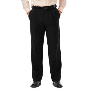 �n�K�[ �����Y �{�g���X �J�W���A���p���c �v���[�c Men's Haggar Cool 18 PRO Classic-Fit Wrinkle-Free Pleated Expandable Waist Pants Black �u���b�N