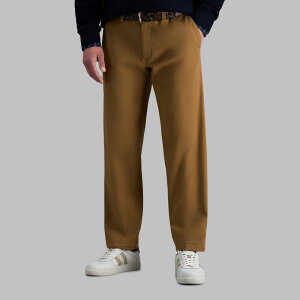�n�K�[ �����Y �{�g���X �J�W���A���p���c Men's Haggar Life Khaki Straight-Fit Comfort Chino Flat-Front Pants Adobe �J�[�L