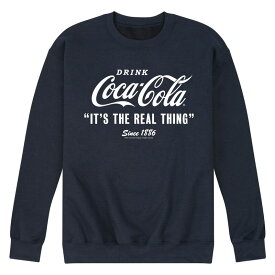 アニメキャラクター メンズ トップス Tシャツ スウェット フリース グラフィック Licensed Character Men's Coca-Cola Its the Real Thingraphic Fleece Sweatshirt Navy ネイビー