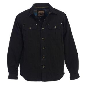 �W���x���e�B �����Y �A�E�^�[ �W���P�b�g�E�u���]�� �V���c �R�b�g�� Gioberti Men's 100% Cotton Brushed and Softwill Shirt Jacket with Flannelining Black �u���b�N