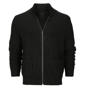 �W���x���e�B �����Y �A�E�^�[ �j�b�g�E�Z�[�^�[ �R�b�g�� Gioberti Men's 100% Cotton Milano Knit Full-zip Sweater Black �u���b�N