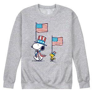 �A�j���L�����N�^�[ �����Y �g�b�v�X T�V���c �X�E�F�b�g �t���[�X Licensed Character Men's Peanutsnoopy Woodstock March Fleece Sweatshirt Heather Gray �O���[
