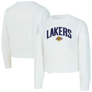 �A���u�����f�b�h ���f�B�[�X �g�b�v�X T�V���c �N���b�v�h Unbranded Women's Conceptsport White Los Angeles Lakers Laney Chenille Cropped Long Sleeve T-Shirt Lak White �z���C�g