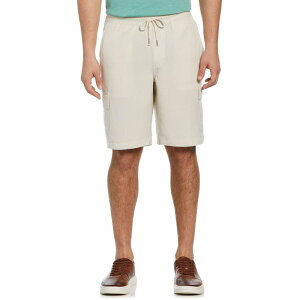 �L���[�o�x�� �����Y �{�g���X �n�[�t�p���c�E�V���[�c �V���[�g�p���c ���l�� Men's Cubavera Linen Blend Pull-On Cargo Shortsilver Lining �V���o�[
