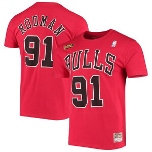 �A���u�����f�b�h �����Y �g�b�v�X T�V���c Unbranded Men's Mitchell & Ness Dennis Rodman Red Chicago Bulls Hardwood Classicstitch Name & Number T-Shirt Bul Red ���b�h