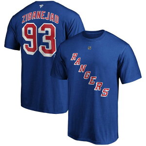�t�@�i�e�B�N�X �����Y �g�b�v�X T�V���c �g�[�� Men's Fanatics Branded Mika Zibanejad Blue New York Rangers Big & Tall Name & Number T-Shirt Ran Blue �u���[
