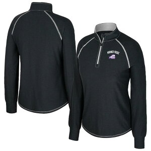 �R���V�A�� ���f�B�[�X �g�b�v�X T�V���c Women's Colosseum Black TCU Horned Frogs Bikram Raglan Quarter-Zip Top Tcu Black �u���b�N