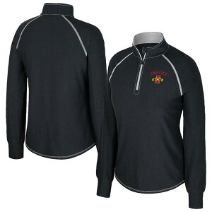 �R���V�A�� ���f�B�[�X �g�b�v�X T�V���c Women's Colosseum Black Iowa State Cyclones Bikram Raglan Quarter-Zip Top Isu Black �u���b�N
