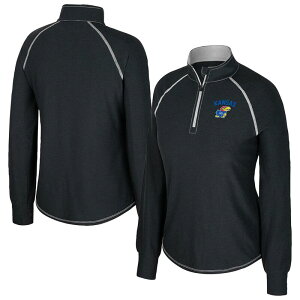 �R���V�A�� ���f�B�[�X �g�b�v�X T�V���c Women's Colosseum Blackansas Jayhawks Bikram Raglan Quarter-Zip Top Kns Black �u���b�N
