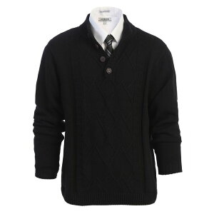 �W���x���e�B �����Y �A�E�^�[ �j�b�g�E�Z�[�^�[ �{�^���_�E�� �R�b�g�� �_�E�� Gioberti Men's 100% Cotton Button Down Collar Knitted Pullover Sweater Black �u���b�N