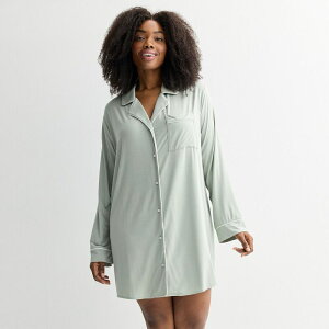 �\�m�} ���f�B�[�X �A���_�[�E�F�A �i�C�g�E�F�A �v���X�T�C�Y �V���c Plusize Sonoma Goods For Life Notch Sleepshirt Icebergreen �O���[��