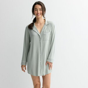 �\�m�} ���f�B�[�X �A���_�[�E�F�A �i�C�g�E�F�A �V���c Women'sonoma Goods For Life Notch Sleep Shirt Icebergreen �O���[��