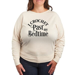 �A�j���L�����N�^�[ ���f�B�[�X �g�b�v�X T�V���c �v���X�T�C�Y �p�C�� Licensed Character Plusize Crochet Past My Bedtime French Terry Long Sleeve Tee Beige �x�[�W��
