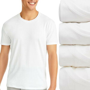 �w�C���Y �����Y �g�b�v�X �V���c �N���[�l�b�N �R�b�g�� Men's Hanes 4-Pack Ultimate Comfort Fit Cotton Stretch Crewneck Undershirt White �z���C�g