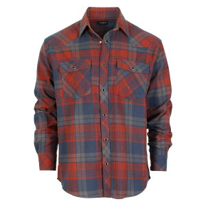 �W���x���e�B �����Y �g�b�v�X T�V���c Gioberti Men's Western Brushed Flannel Plaid Checkered Shirt w/Snap-on Button Orange Navy �l�C�r�[