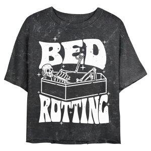 �A���u�����f�b�h ���f�B�[�X �g�b�v�X T�V���c �N���b�v�h �O���t�B�b�N Unbranded Juniors' Bed Rotting Skeleton Cropped Graphic Tee Black �u���b�N