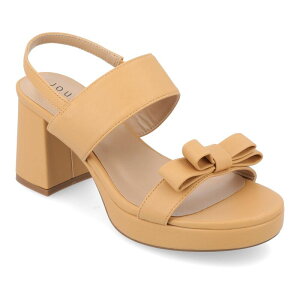 �W�����l �R���N�V���� ���f�B�[�X �V���[�Y �T���_�� �q�[�� Journee Collection Brookan Women's Block Heel Sandals Tan �^��