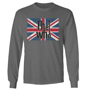 �A�j���L�����N�^�[ ���f�B�[�X �g�b�v�X T�V���c Licensed Character Men's The Who Union Jack Distress Long Sleeve Tee Charcoal �`���R�[��