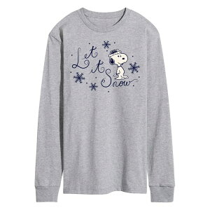 �A�j���L�����N�^�[ �����Y �g�b�v�X T�V���c Licensed Character Men's Peanuts Let It Snow Long Sleeve Tee Gray �O���[