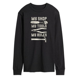 �A�j���L�����N�^�[ �����Y �g�b�v�X T�V���c Licensed Character Men's My Shop My Tools My Rules Long Sleeve Black �u���b�N