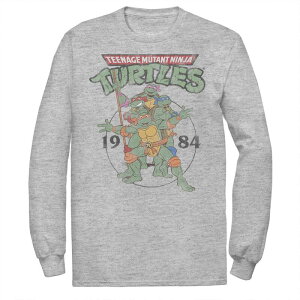�A�j���L�����N�^�[ �����Y �g�b�v�X T�V���c �g�[�� Licensed Character Big & Tall Teenage Mutant Ninja Turtles Elite Group Est. 1984 Long Sleeve Tee Athletic Heather �w�U�[