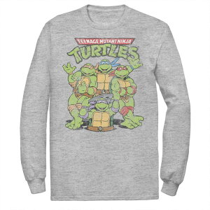 �j�R���f�I�� �����Y �g�b�v�X T�V���c �g�[�� Big & Tall Nickelodeon Teenage Mutant Ninja Turtles Groupose Long Sleeve Athletic Heather �w�U�[