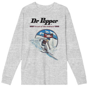 �A�j���L�����N�^�[ �����Y �g�b�v�X T�V���c �O���t�B�b�N Licensed Character Men's Dr. Pepper I'm Out of the Ordinary Skiing Long Sleeve Graphic Tee Gray �O���[