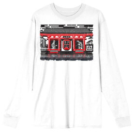 アニメキャラクター メンズ トップス Tシャツ Licensed Character Men's Godzilla Classic Shin Long Sleeve White ホワイト