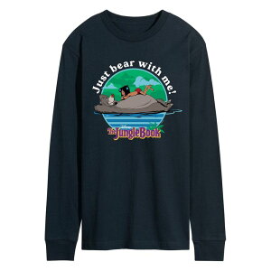 �f�B�Y�j�[ �����Y �g�b�v�X T�V���c �O���t�B�b�N Disney's The Jungle Book Men's Just Bear With Me Long Sleeve Graphic Tee Navy �l�C�r�[