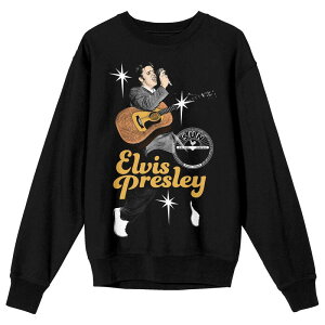 �A�j���L�����N�^�[ �����Y �g�b�v�X T�V���c �X�E�F�b�g �O���t�B�b�N Licensed Character Men'sun Records Elvis Presley Graphic Sweatshirt Black �u���b�N