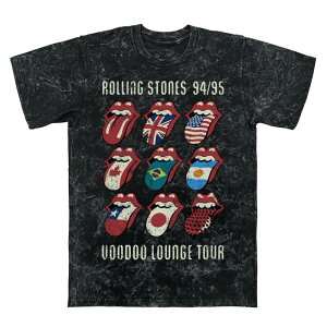 �A�j���L�����N�^�[ �����Y �g�b�v�X T�V���c �O���t�B�b�N Licensed Character Men's Rolling Stones Voodoo Lounge Tour Tongues Mineral Wash Graphic Tee Black Mineral Wash �u���b�N