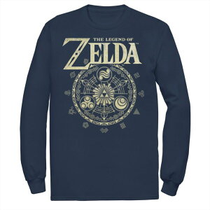 �A�j���L�����N�^�[ �����Y �g�b�v�X T�V���c �g�[�� �O���t�B�b�N Licensed Character Big & Tall The Legend Of Zelda Spiritual Elements Long Sleeve Graphic Tee Navy �l�C�r�[