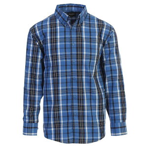 �W���x���e�B �����Y �g�b�v�X T�V���c Gioberti Men's Long Sleeve Plaid Shirt Blue Navy White �z���C�g