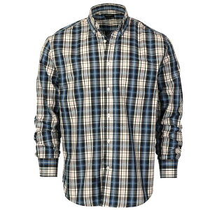 �W���x���e�B �����Y �g�b�v�X T�V���c Gioberti Men's Long Sleeve Plaid Shirt White Navy �z���C�g
