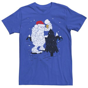 �A�j���L�����N�^�[ �����Y �g�b�v�X T�V���c Licensed Character Men's Yeti Christmas Tree Star Ornament Snow Tee Royal