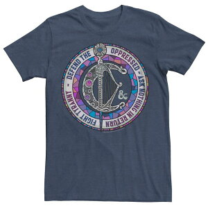 �A�j���L�����N�^�[ �����Y �g�b�v�X T�V���c Licensed Character Men's Dungeons & Dragonstained Glass Badge Tee Navy Heather �w�U�[